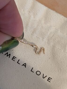 DISCONTINUED Pamela Love Serpent Pave Huggie 14k Gold Diamond Snake Earring New